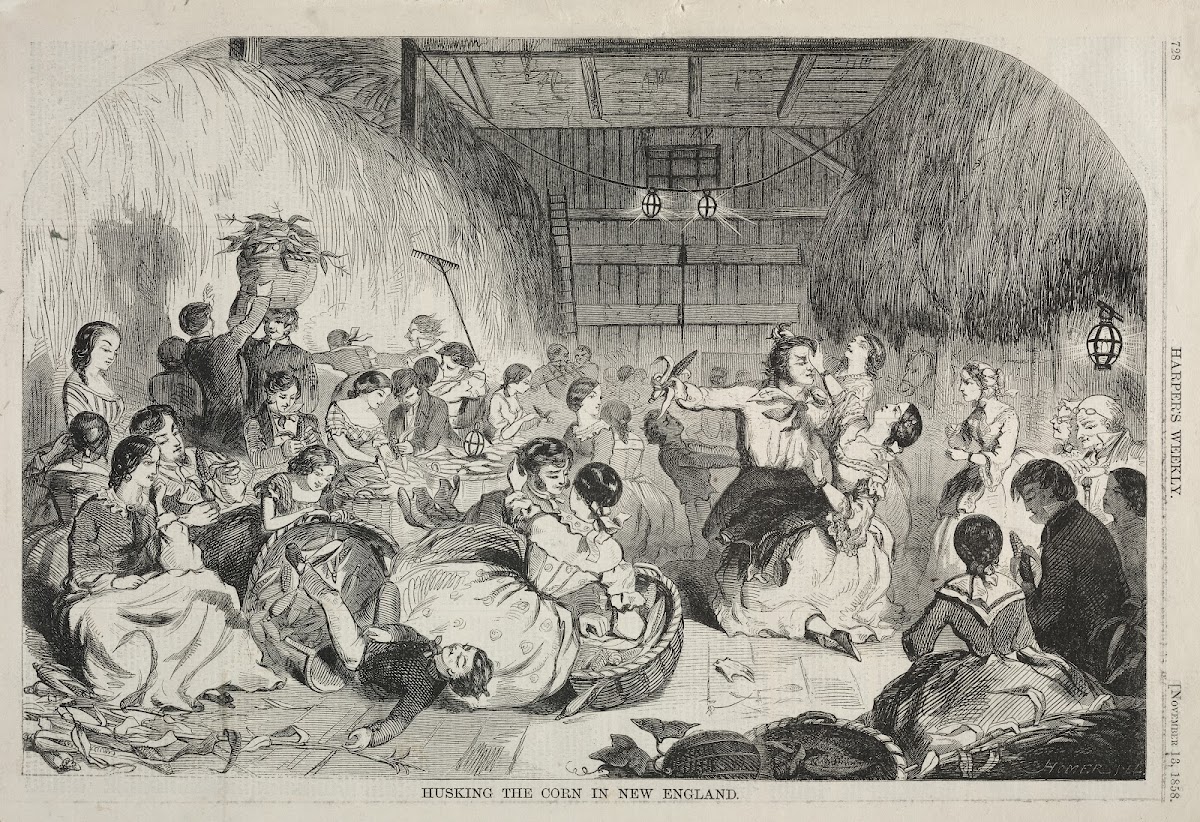 Husking the Corn in New England 1858