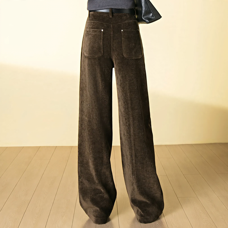 A-line Corduroy Pants, high-waisted, lined, winter