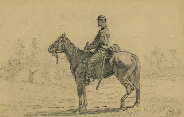 Cavalry orderly waiting for orders 1863
