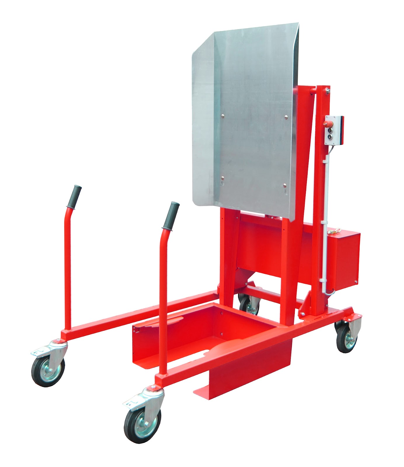 Afvalcontainer-Kiepstation MKS-12V, gelakt, Vuurrood