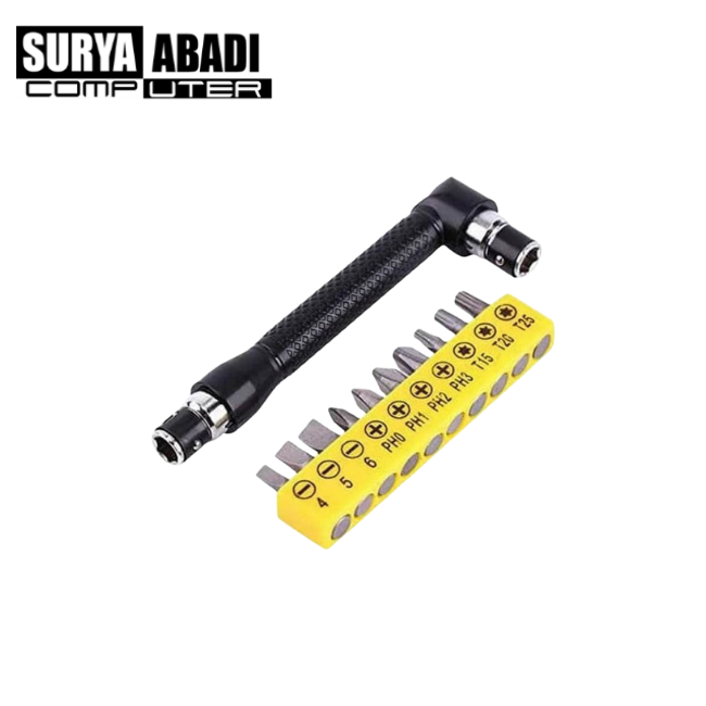 Obeng L Siku + 10 pcs Mata Obeng Set 