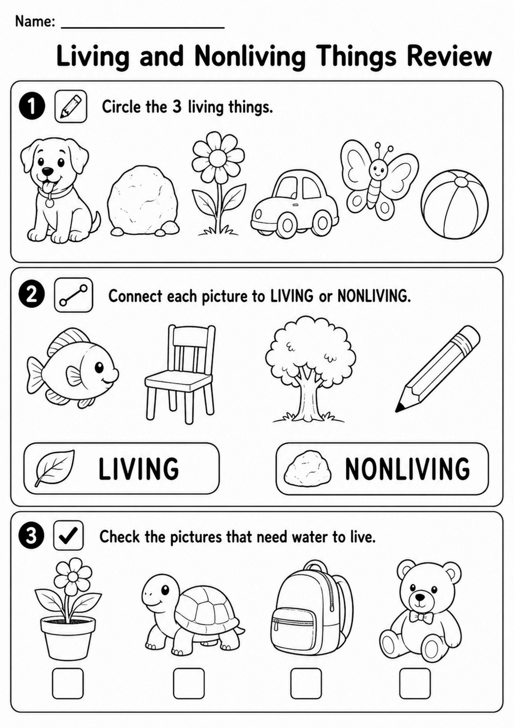 Living and Nonliving Things Review