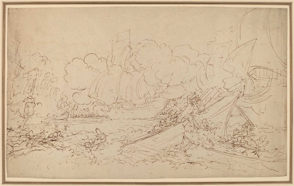 Study for The Battle of La Hogue recto 1778