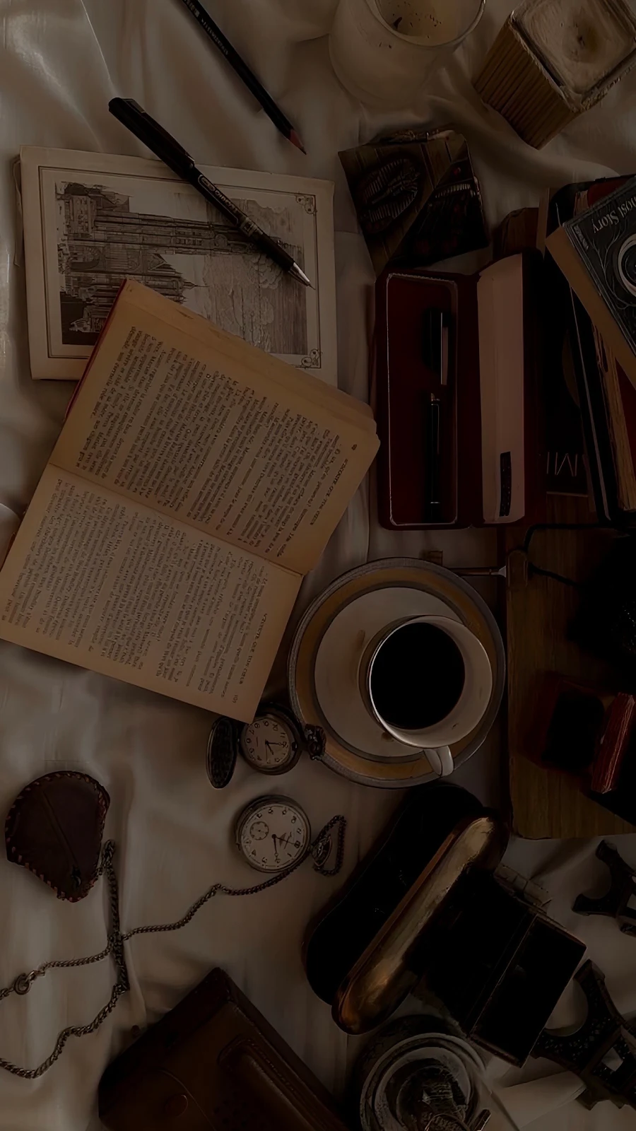 Vintage Books And Coffee Flat Lay - Flat Lay Photography Full HD iPhone Wallpaper (1286x2286)