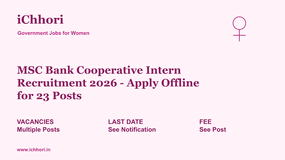MSC Bank Cooperative Intern Recruitment 2026 - Apply Offline for 23 Posts - iChhori
