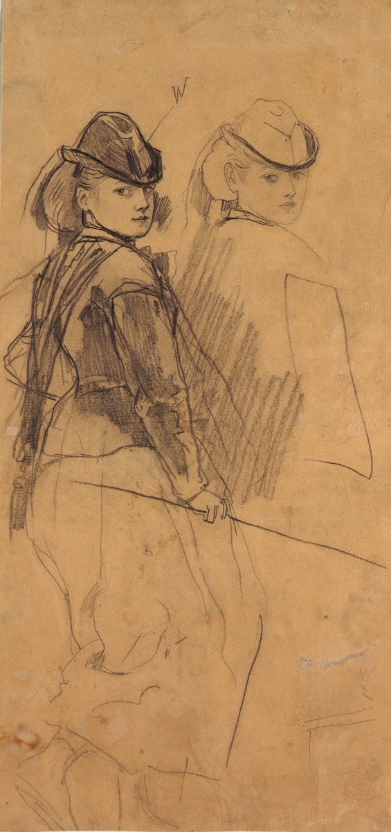 Two Studies of a Young Girl Looking Over Her Shoulder 1861