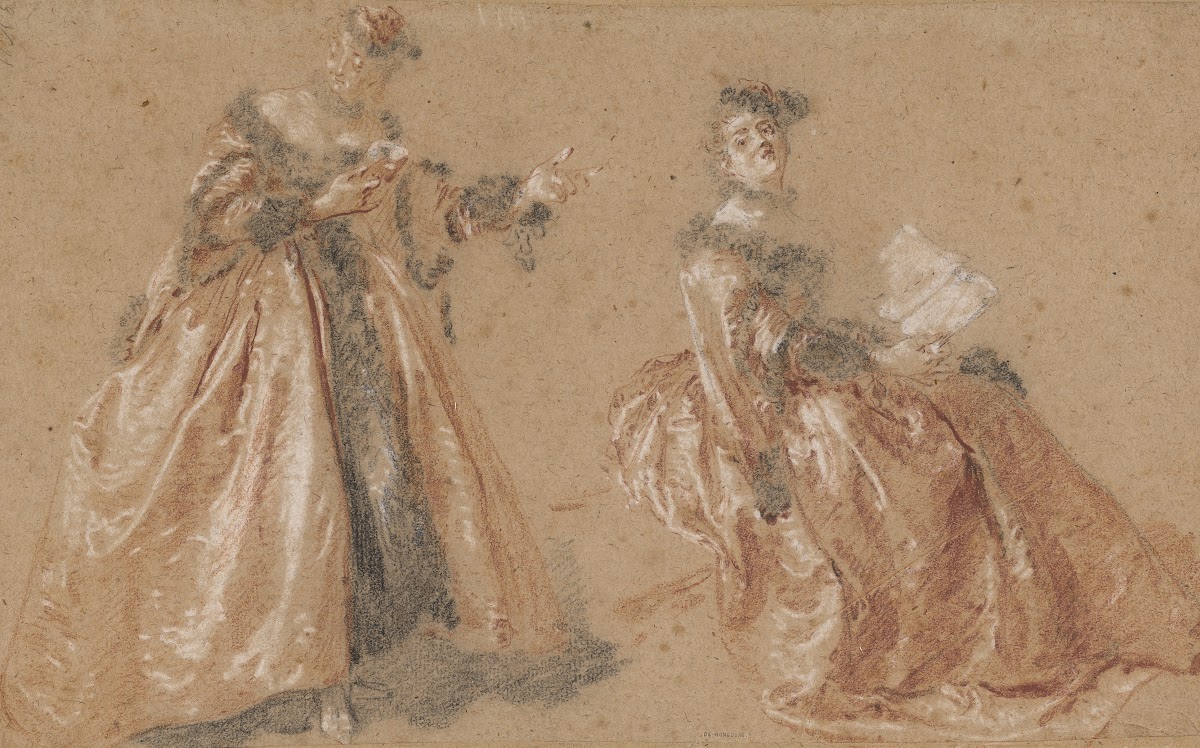 Two Elegant Women in Polish Dress c 1723