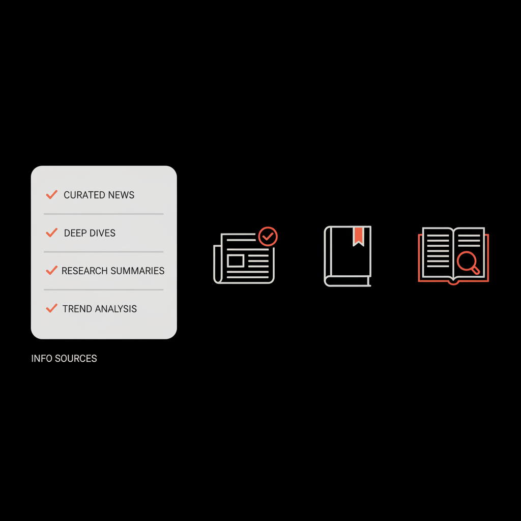Full-frame minimalist infographic of a checklist with newspaper, book, and journal icons on a dark background, guiding How do I get my profile on Wikipedia?