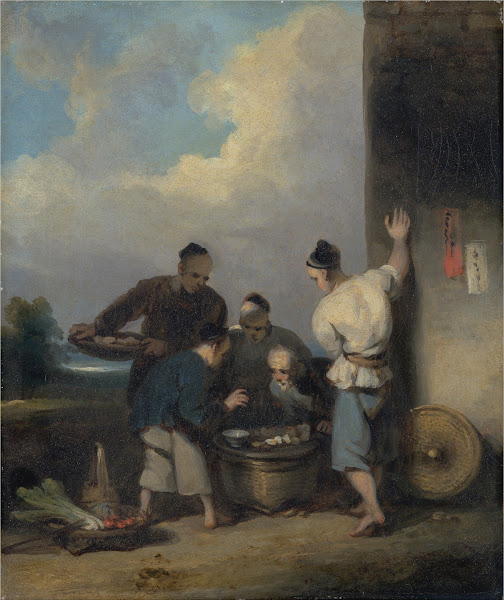 Coolies Round the Food Vendors Stall after 1825