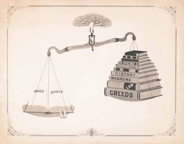Bible And Books On A Scale 1877