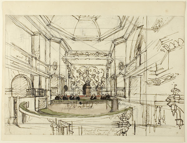 Study for Court of Common Pleas Westminster Hall from Microcosm of London 1807