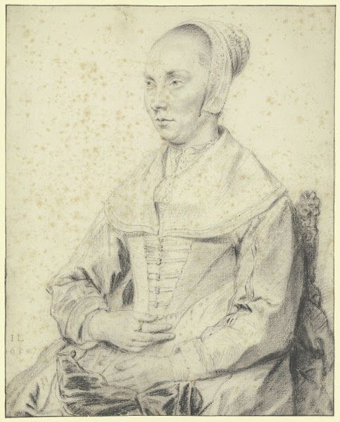 Bildnis einer in einem Sessel sitzenden Dame nach links 1650
