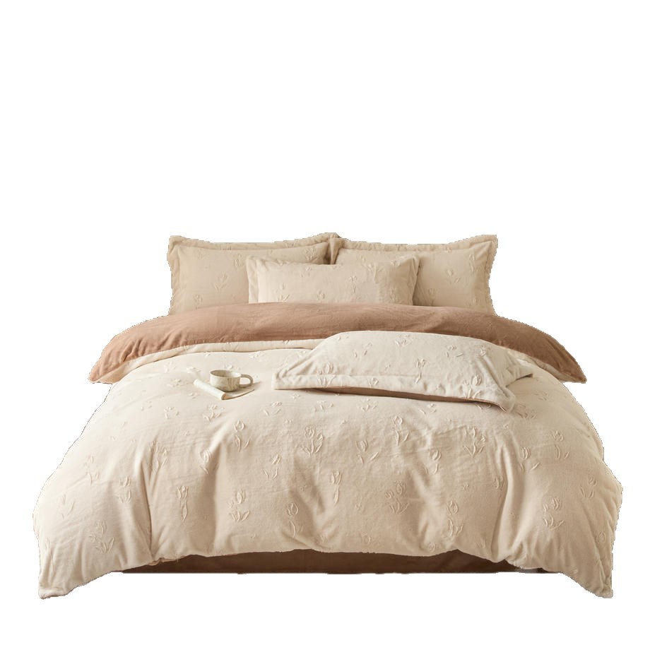 Double-sided fleece bedding set, 4 pieces, winter