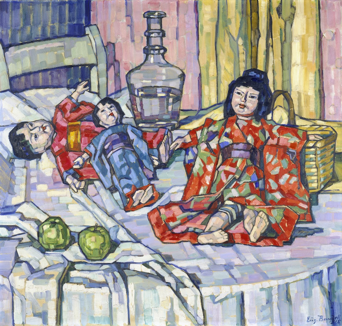 Japanese Dolls With Apples 1915
