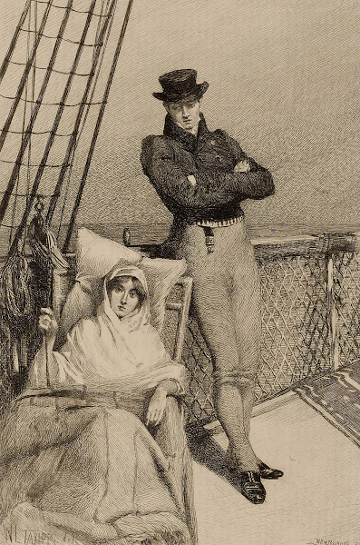 Couple on deck of ship