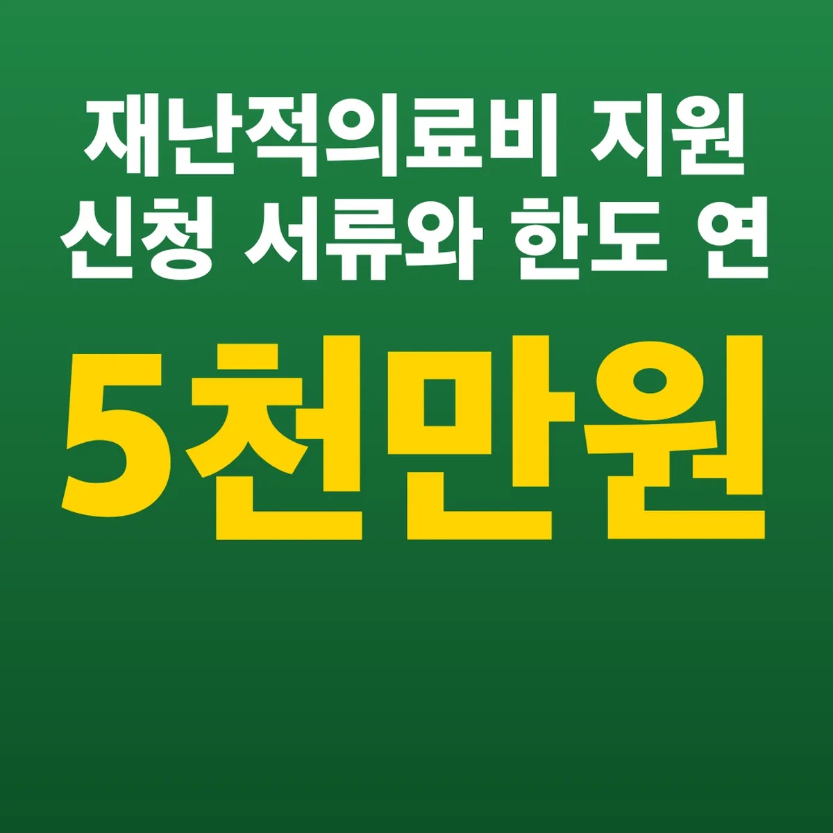 재난적의료비 지원 신청 서류와 한도 연 5천만 원