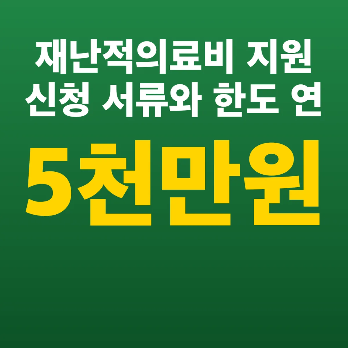 재난적의료비 지원 신청 서류와 한도 연 5천만 원