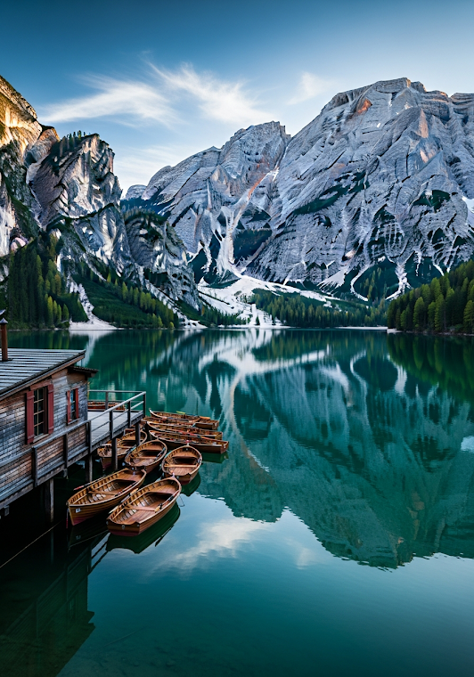 Lake Braies Reflections Mountains