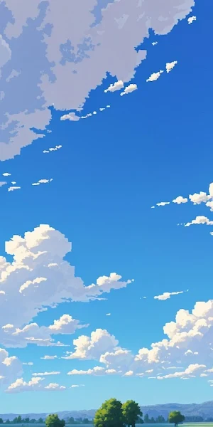 Anime Landscape, Sky, Clouds, Nature 5K Wallpaper Background