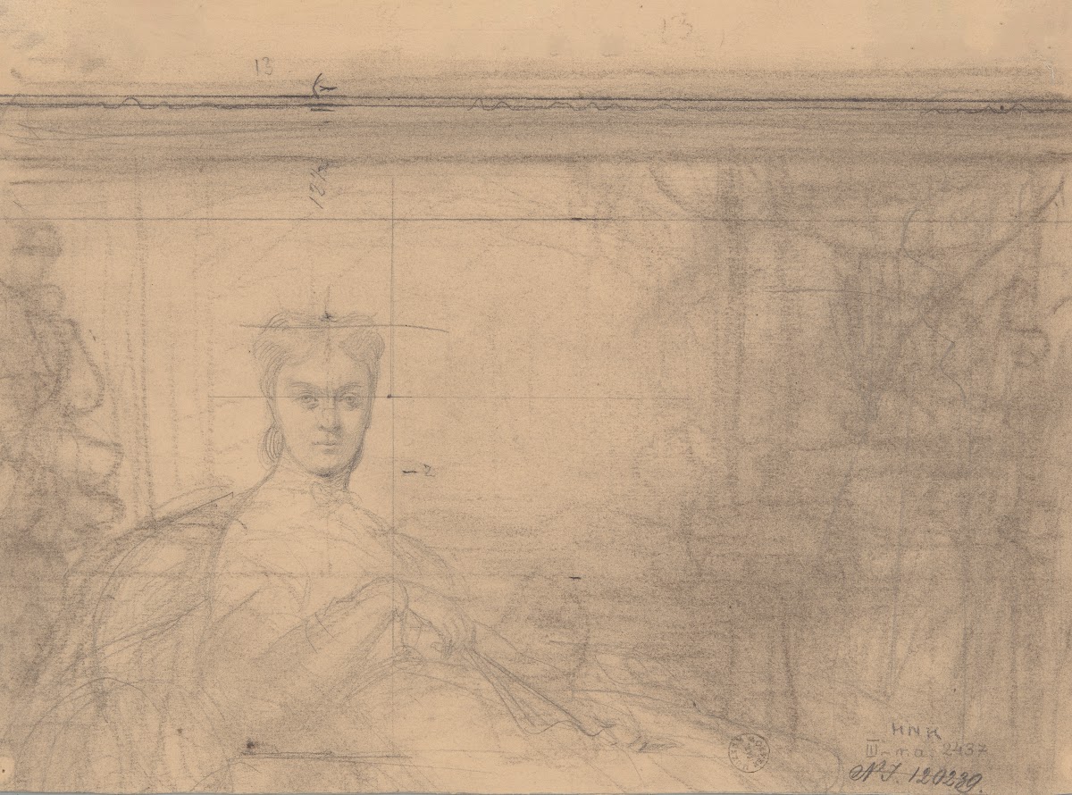 The Upper Part of the Sketch to the Portrait of Emilia Włodkowska 1866 1867