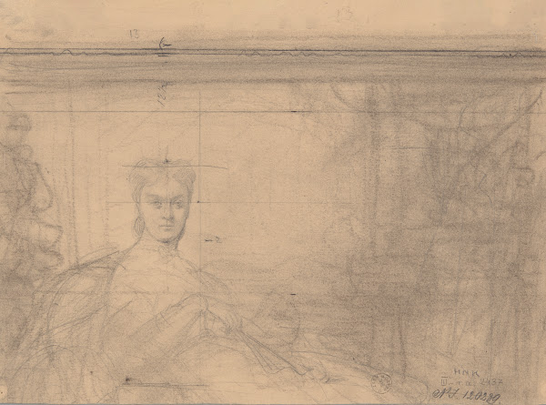The Upper Part of the Sketch to the Portrait of Emilia Włodkowska 1866 1867