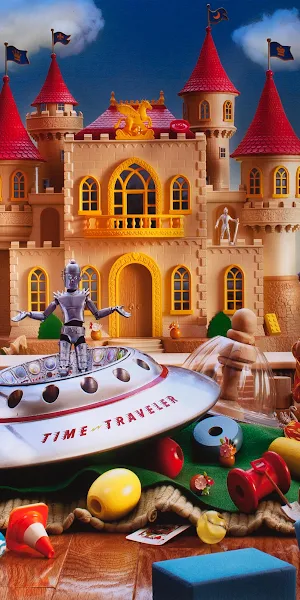 Toy Castle Time Traveler 4K Wallpaper Background