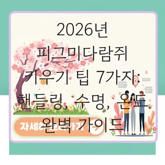 2026년 피그미다람쥐 키우기 팁 7가지: 핸들링, 수명, 온도 완벽 가이드