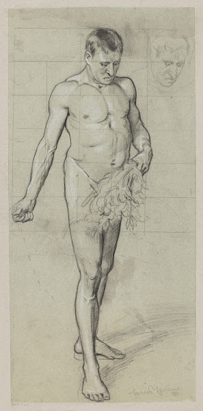 Nude Male with a Bunch of Plants in His Left Hand 1890