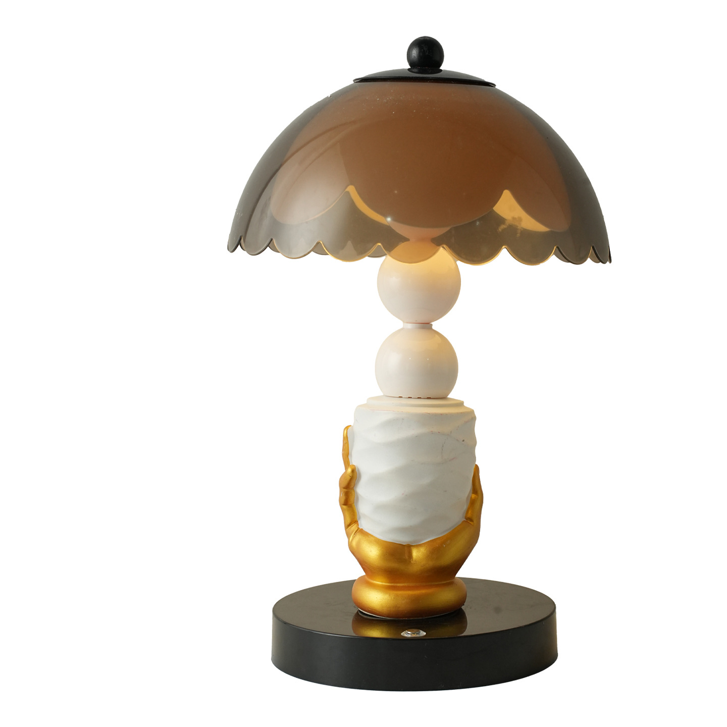 Vergoldete Hand-Tischlampe aus ABS