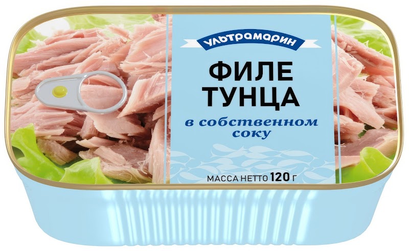 Филе тунца в собственном соку Ультрамарин 120гр