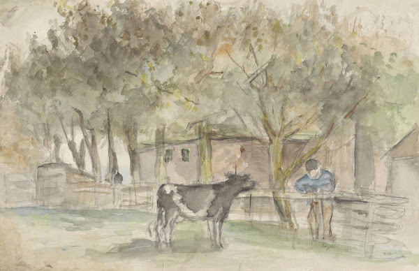 Landschap met een koe en een boer 1834   1911