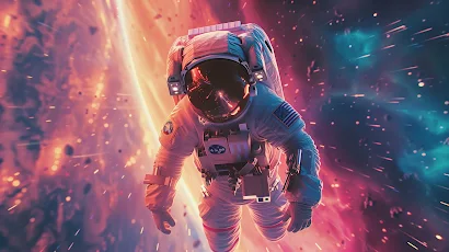 Ai Art, Illustration, Astronaut, Floating 5K Wallpaper Background