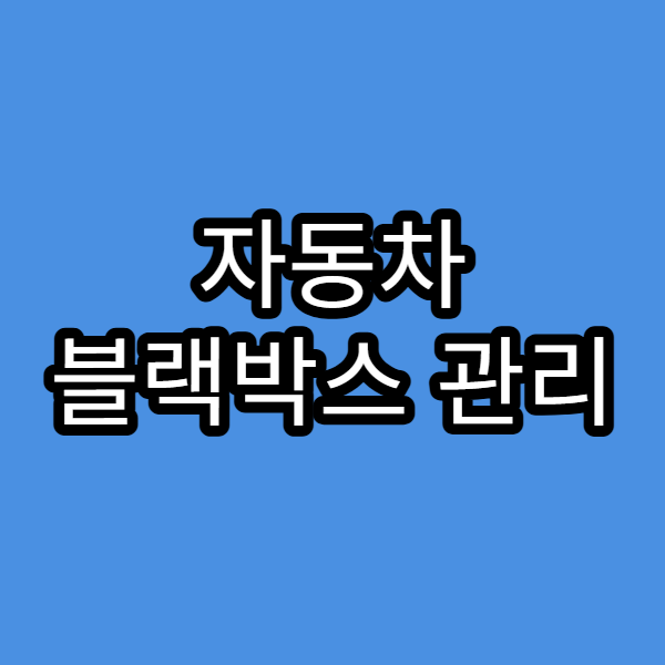 자동차 블랙박스 관리 요령