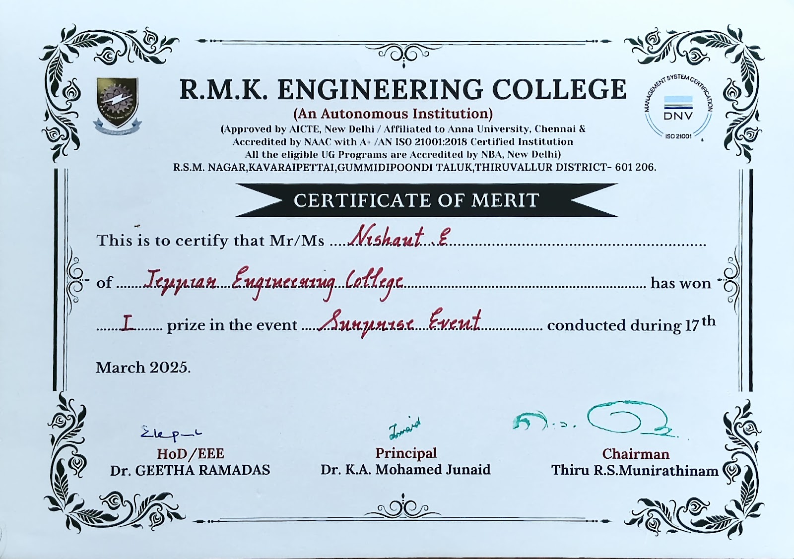 Certificate 2