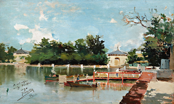 Vista Del Embarcadero Del Parque Del Retiro View Of The Jetty In The Retiro Gard