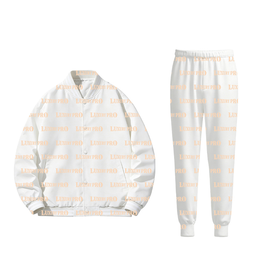 AOP Button baseball jacket & regular fit sweatpants set