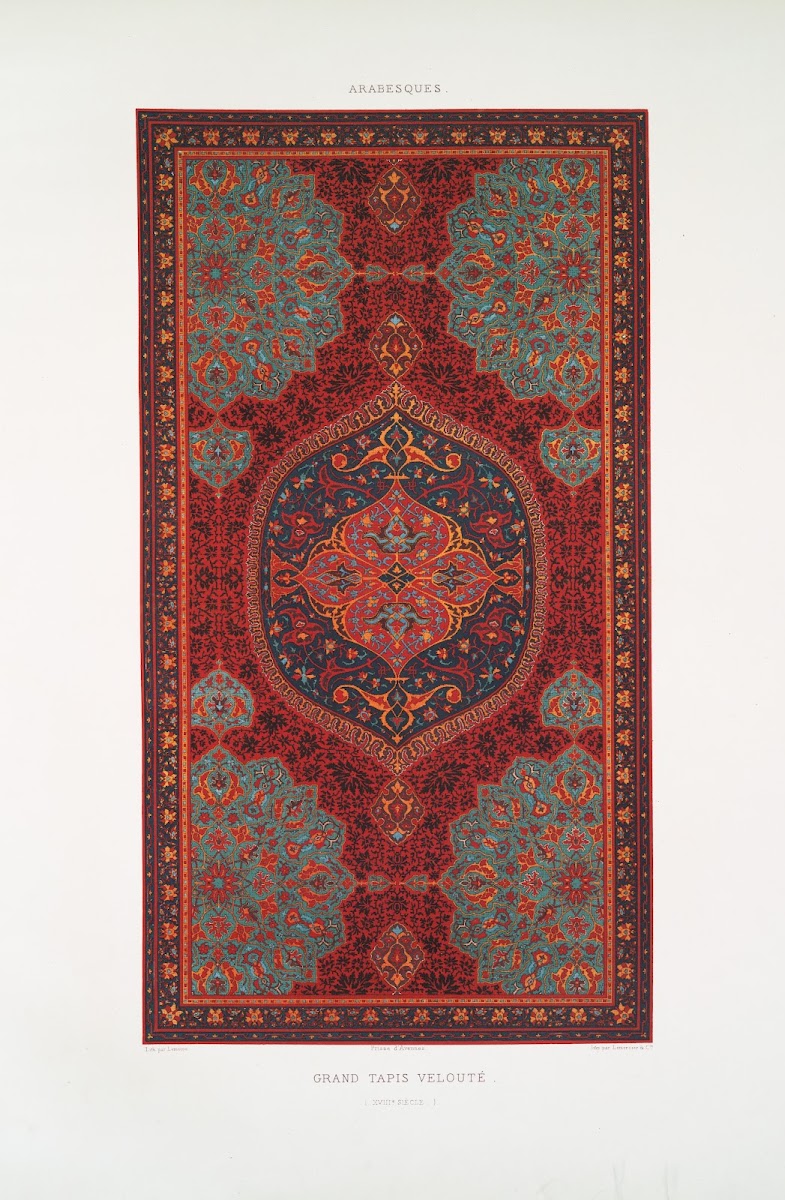 Arabesques grand tapis velouté XVIIIe siècle 1877