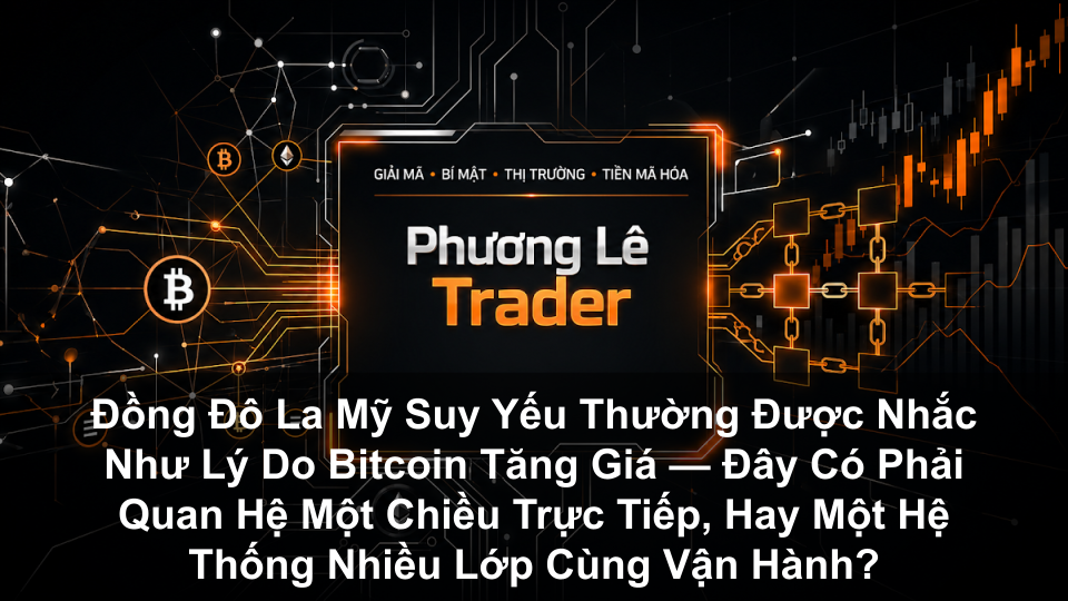 Đồng Đô La Mỹ Suy Yếu Thường Được Nhắc Như Lý Do Bitcoin Tăng Giá — Đây Có Phải Quan Hệ Một Chiều Trực Tiếp, Hay Một Hệ Thống Nhiều Lớp Cùng Vận Hành?