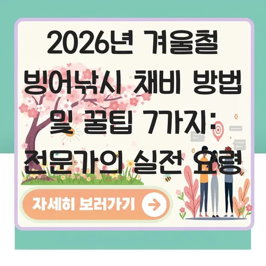 2026년 겨울철 빙어낚시 채비 방법 및 꿀팁 7가지: 전문가의 실전 요령