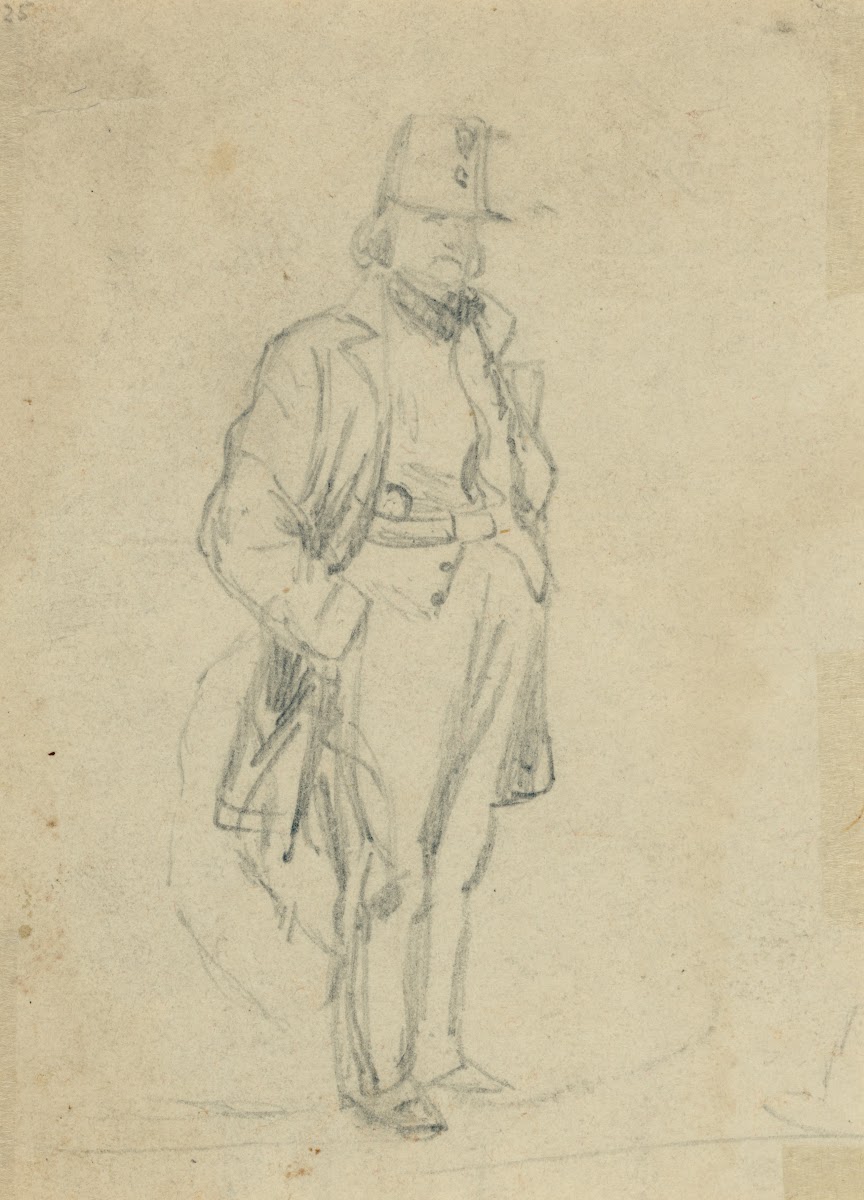 Full length sketch of officer 1860 1865