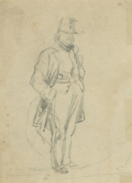 Full length sketch of officer 1860 1865