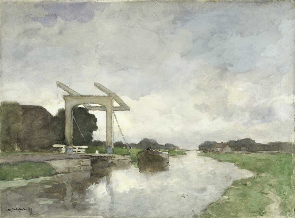 Drawbridge at Noorden c 1890