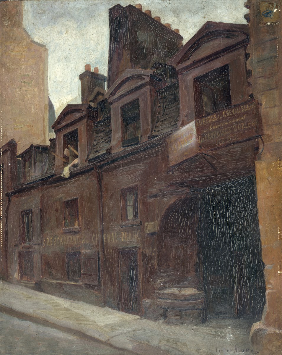 Entrée de lauberge du Cheval blanc rue Mazet 1898