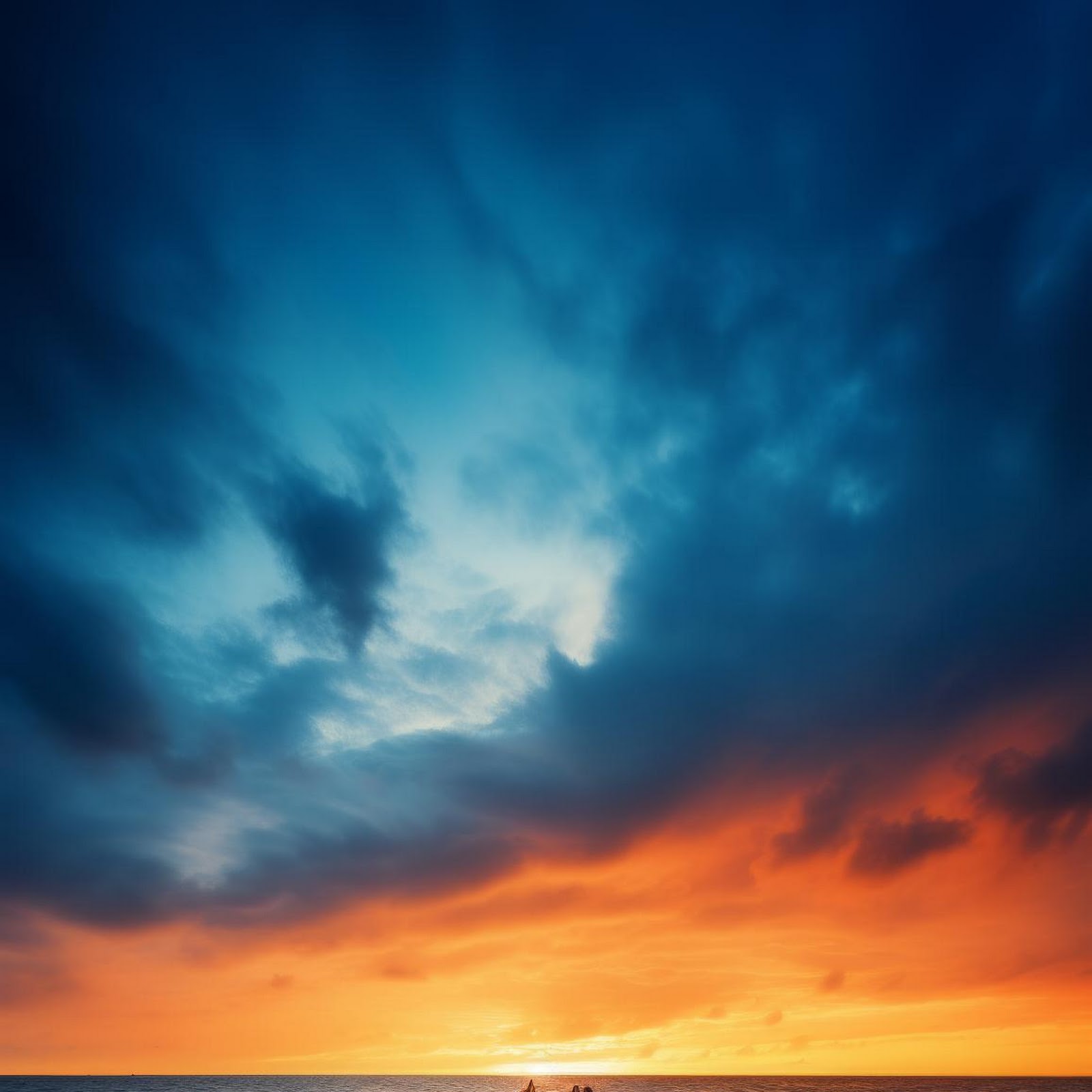 Download Sunset Pier, Ocean Landscape, Coastal Scenery, Dramatic Sunset Full HD iPhone