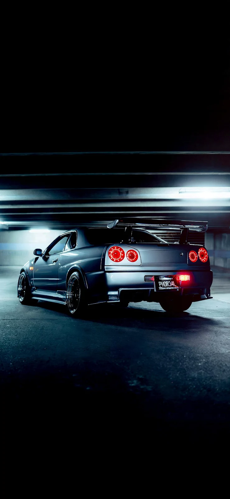 Nissan Skyline R34 GT-R In Shadows - Automotive Photography Full HD iPhone Wallpaper (1112x2408)