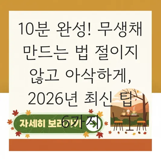 무생채 만드는 법 절이지 않고 아삭하게 대표 이미지