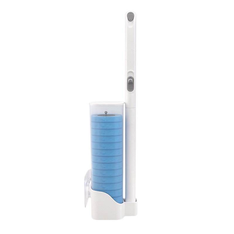 Toilet brush with replaceable sponge heads