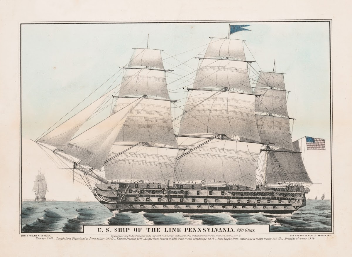 US ship of the line Pennsylvania 140 guns 1846