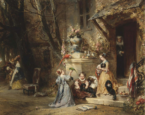 Children Playing With The Favorite Pets 1846