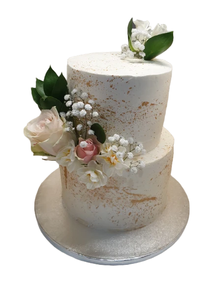 2 Tiered Buttercream Wedding Cake CB-NC549